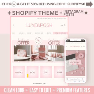 Luxuriöses, effektvolles Design Theme für eine minimalistische Boutique Website