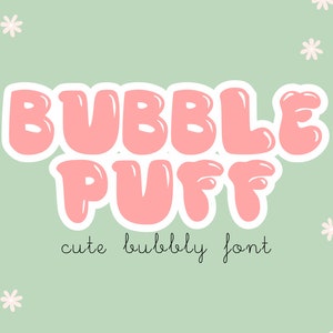 Bubble Font - Bubble Puff Font - Shiny Font - Cute Fonts - Milkshake Font - Retro Font - Fonts for Procreate - Fonts for iPad