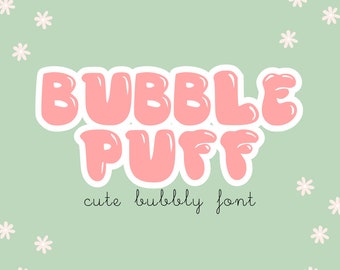 Carattere Bubble, carattere Bubble Puff, carattere lucido, caratteri simpatici, carattere Milkshake, carattere retrò, caratteri per la procreazione, caratteri per iPad