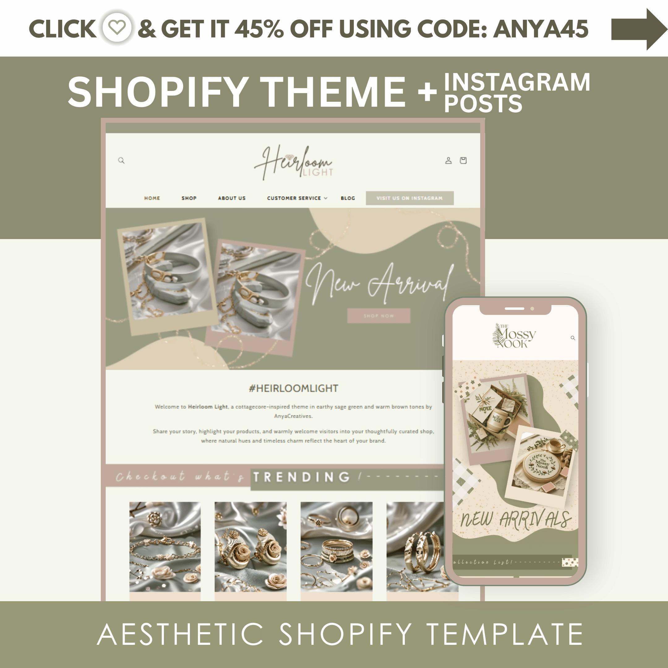 Shopify Theme Template - Aesthetic Shopify Template - Luxury Shopify ...