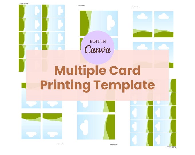 Canva Drag and Drop Multiple Card Templates, Editable Blank Templates ...