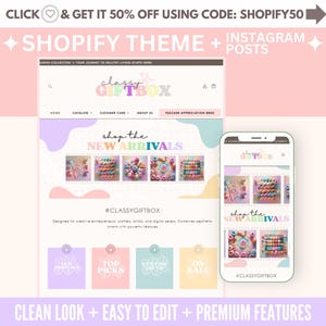 Craft Pastel Rainbow Shopify Website Theme for Boutique | Soft Purple Pink Colorful Design| Embroidery, Handmade Store, Minimalist Website
