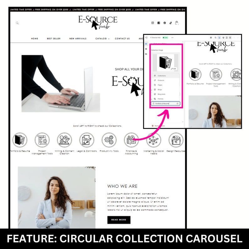Shopify Theme Black White Luxe Aesthetic Shopify