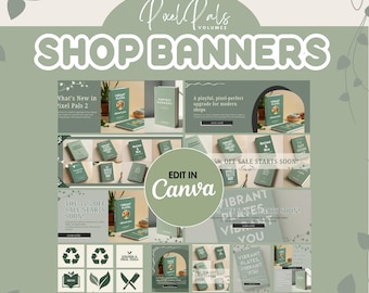 Aesthetic Shopgewbe Shop Banner Designs - Cottagecore Shop Banner - Shop Banner Vorlagen für digitale Produkte Canva - PIXEL PALS CORNER