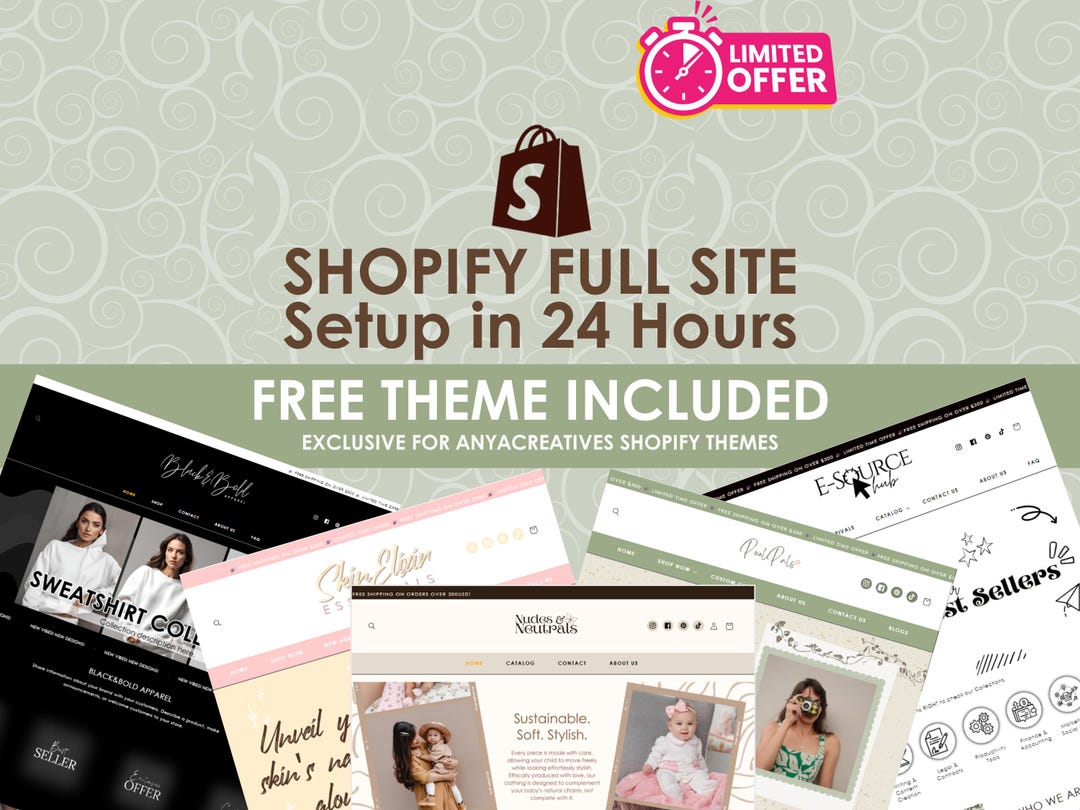 Shopify Store Setup in 24H | Conversion-optimized Theme Included - Etsy