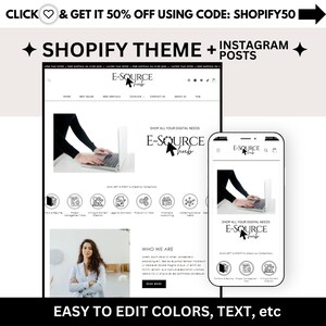 Shopify Theme Black White Luxe Aesthetic Shopify