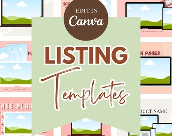 Etsy Listing Mockup Templates - Canva Listing Designs - Online Store Marketing - Etsy Mockups - Ecommerce Image Templates
