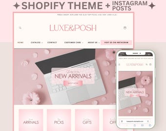 Plantilla de tema de lujo para Shopify: elegante y minimalista, diseño blanco, estilo boutique minimalista rosa - LPV1