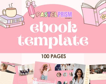 Pink eBook Template Canva: 100-Page Workbook Design (PastelPrismvol2)