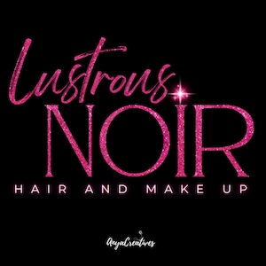 Pink Black Beauty Logo, Glitter Logo, Makeup Logo, Boutique Logo, Hair Logo, Nails Logo, Lashes Logo, Spa Logo