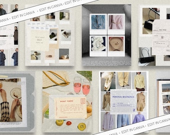 Digitales Tagebuch Instagram Vorlagen: Scrapbook Style Canva Layout (Instant Download)