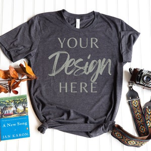 Bella Canvas grey shirt mock up for download,Mockup T-shirt,3001 Bella Canvas shirt  mockup,Shirt Mockup,Grey Mockup shirt