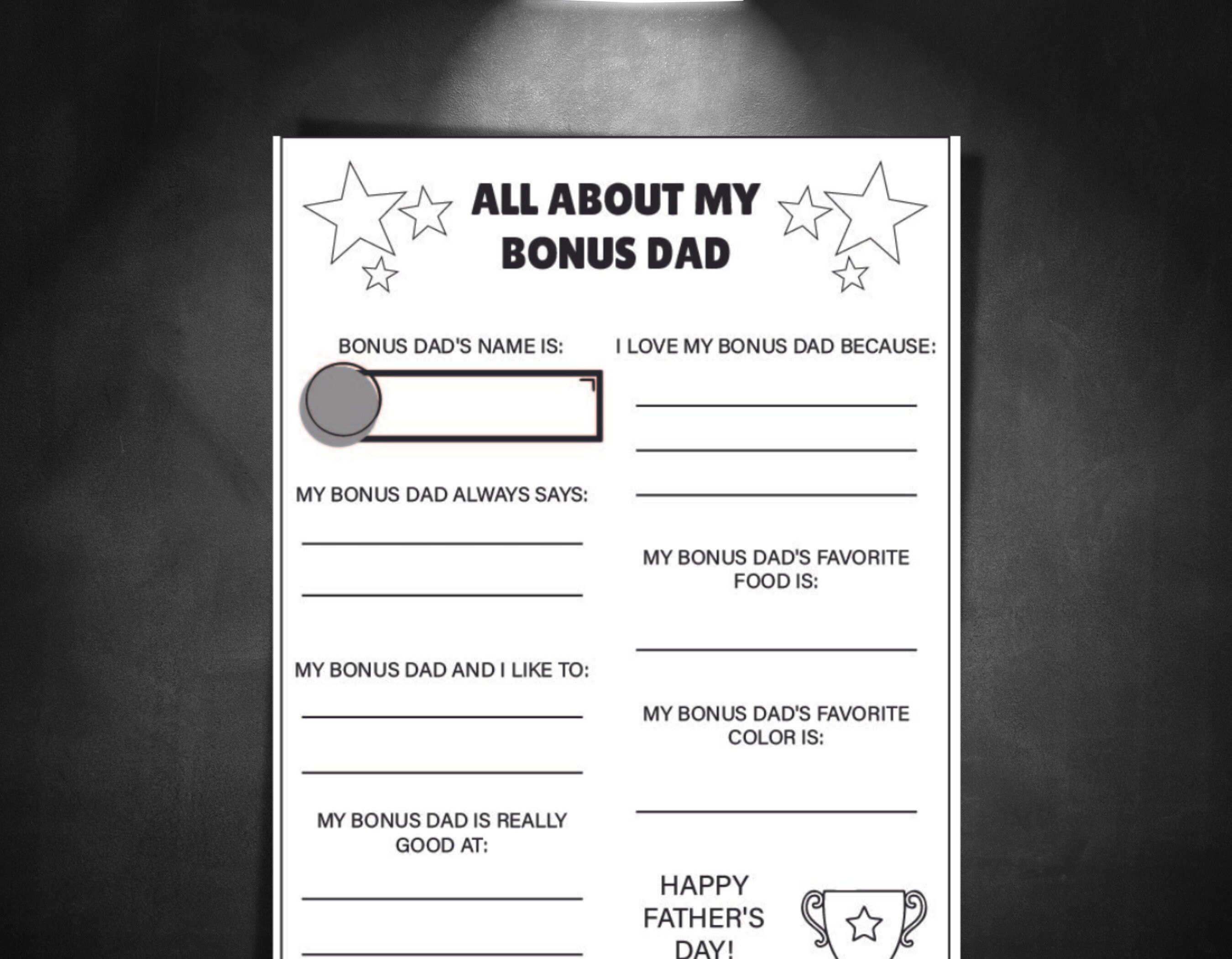 Father's Day Printable All About My Dad Father's Day - Etsy