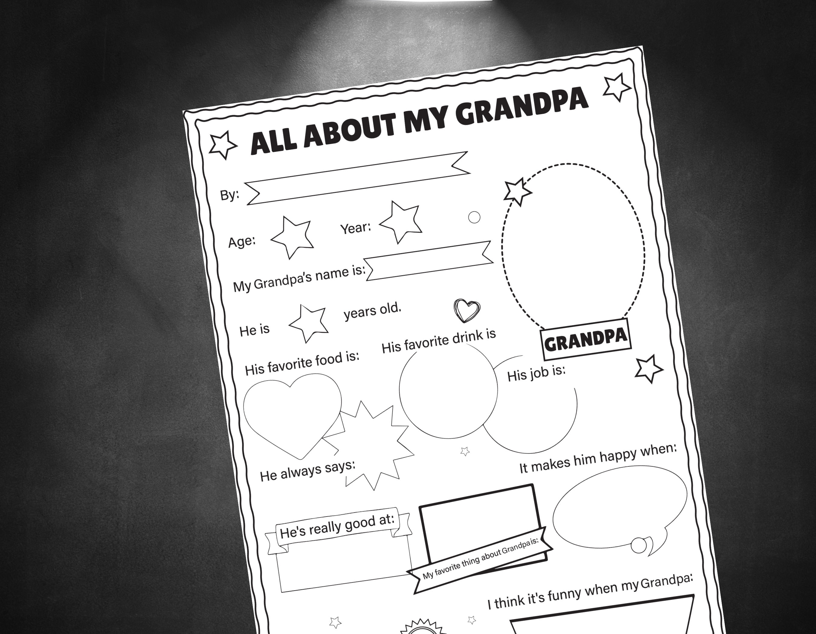 Father's Day Printable All About My Dad Father's Day - Etsy