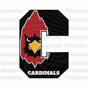 Cardinals svg, Cardinal svg, Cardinals png, Cardinal mascot letter svg cardinals logo, School Pride Svg for Cricut and Silhouette, sports