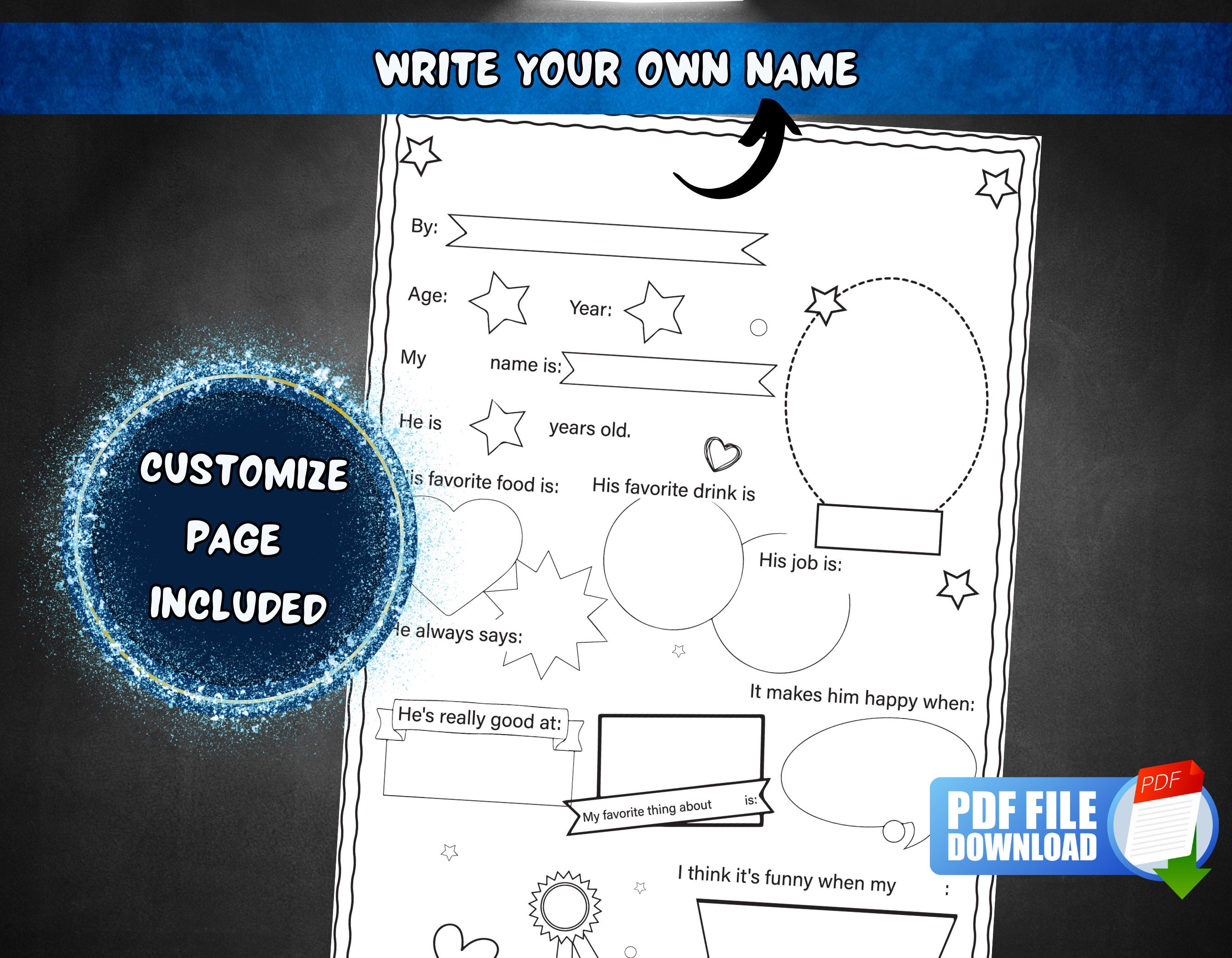 Father's Day Printable All About My Dad Father's Day - Etsy