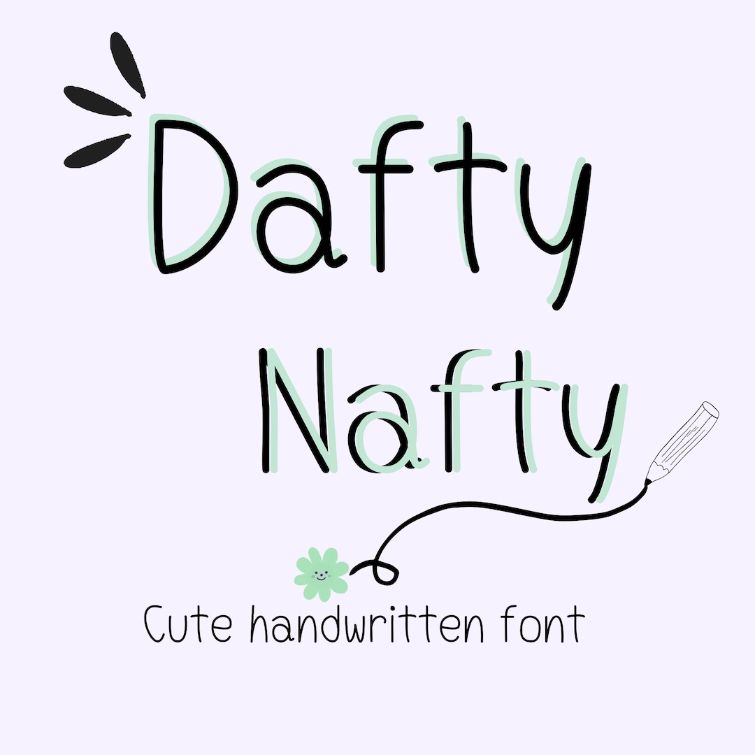 Handwritten Font, Dafty Nafty, Goodnotes Font (.OTF and .TTF) - Etsy