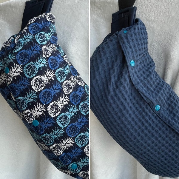 Reversible Baby Carrier Storage Bag /Cover. 100% Cotton Hawaiian pineapple print & Waffle Weave, Baby Carrier Accessory