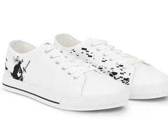 Nier Automata Black Ink Splash Sneakers | Low Top Sneakers