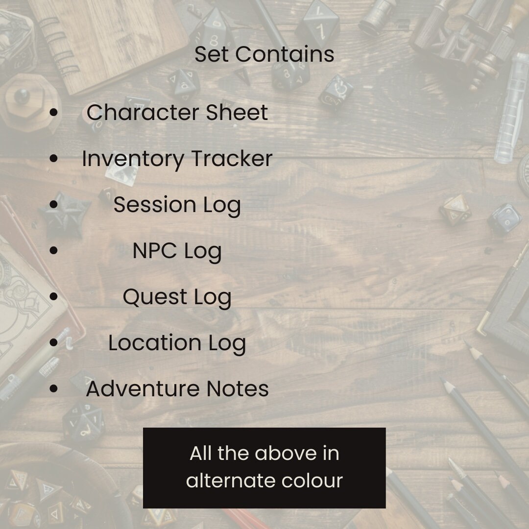 Dnd Character Sheet and Trackers, 5e, Dnd Printable, Dnd Character ...