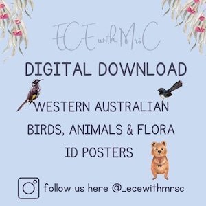 Western Australian Birds, Tiere & Flora ID Poster
