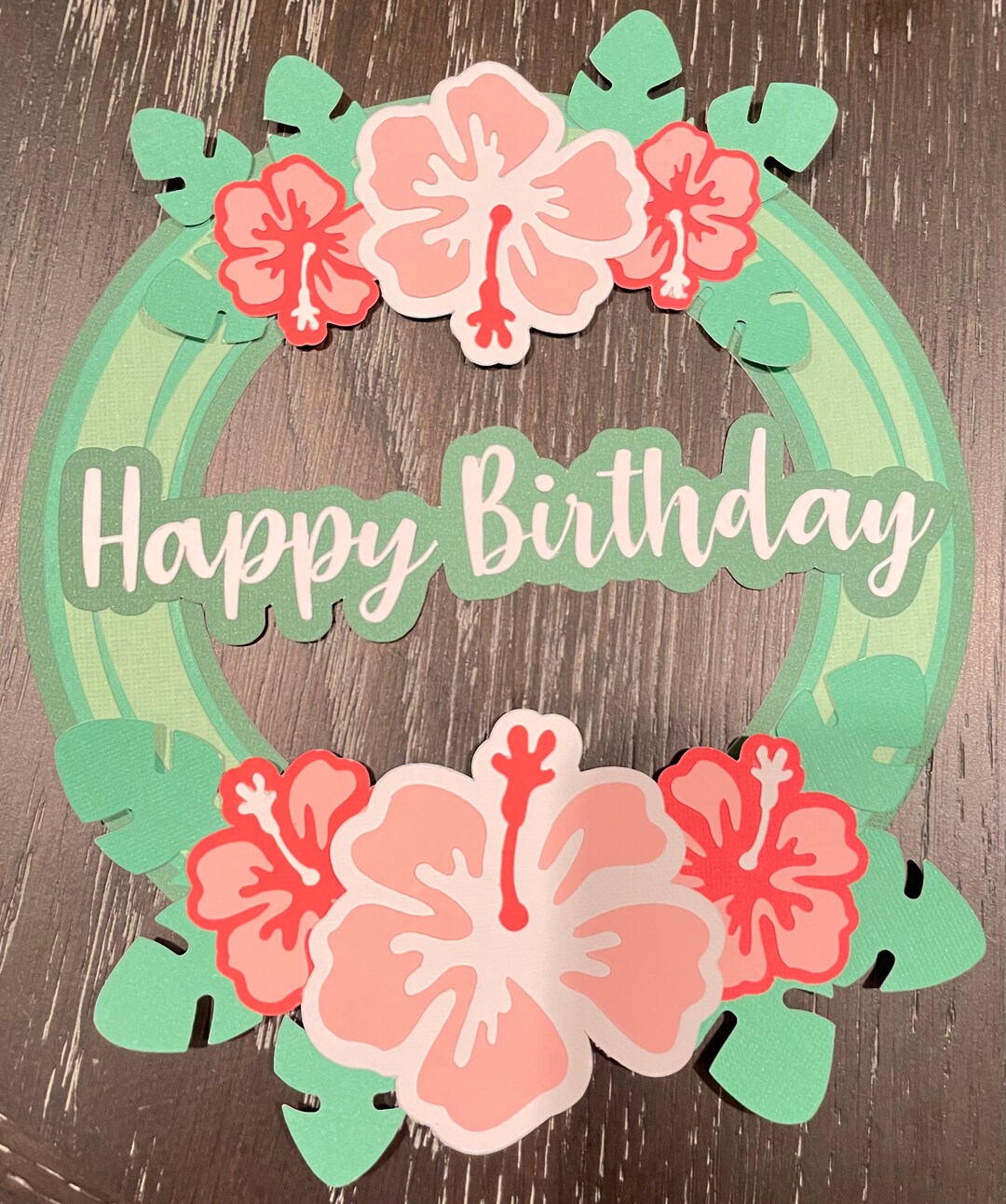 Hawaiian Cake Topper | Cake Topper | Hawaiian Theme | 2D Cake Topper ...