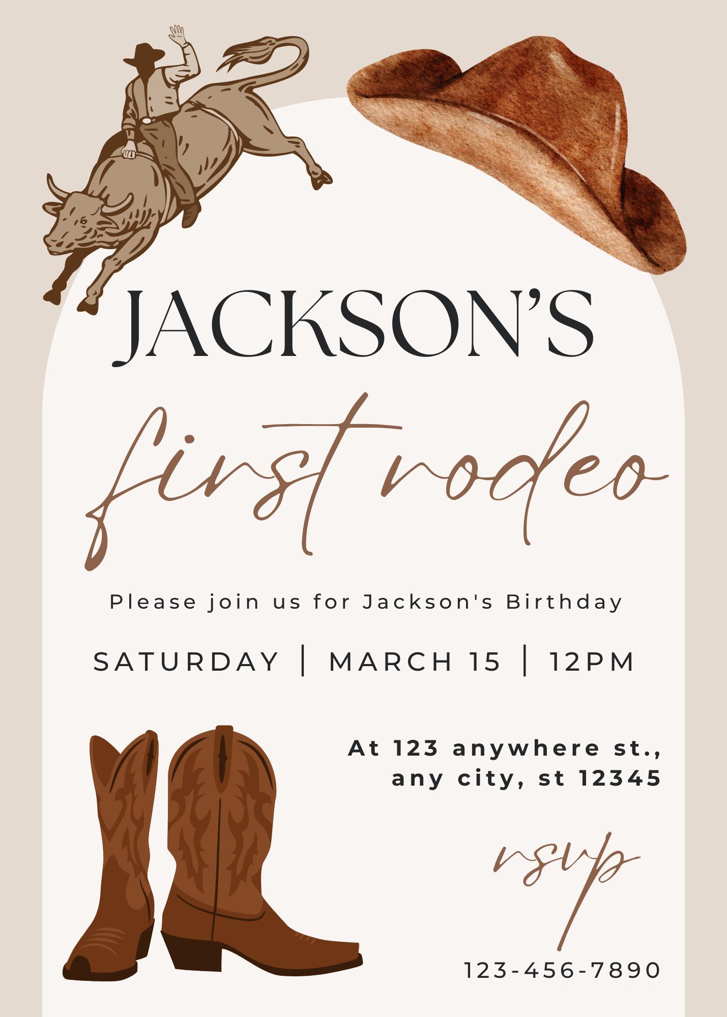 First Rodeo Birthday Invitation - Etsy