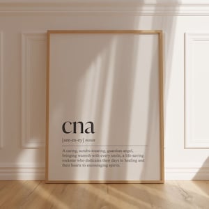 CNA Definition Print: Office Decor, Nursing Assistant Gift (Digital Download)