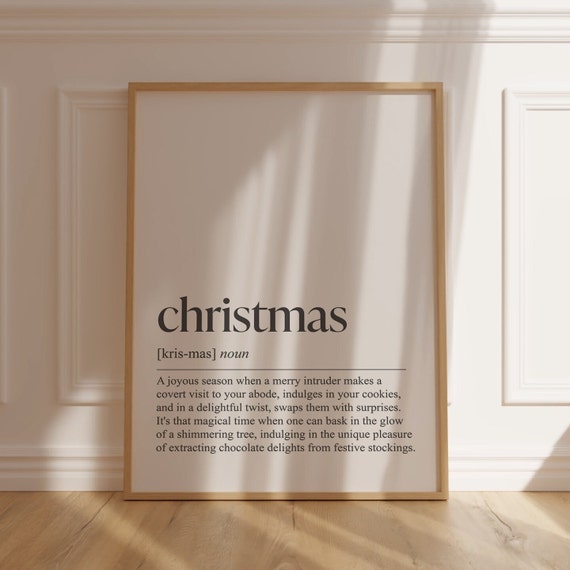 Christmas Definition Print: Minimalist Holiday Wall Art (Digital Download)