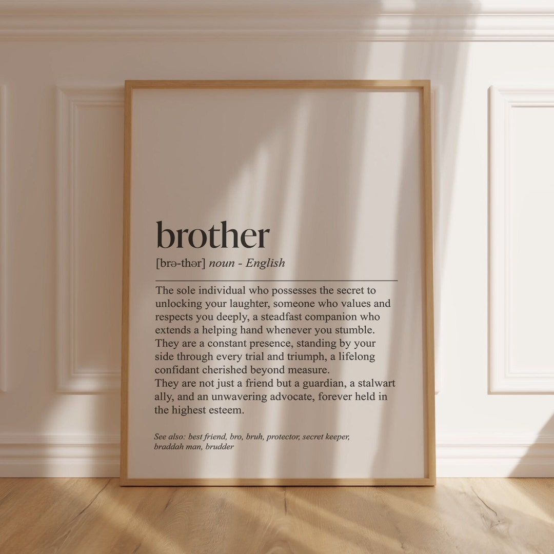 Brother Definition Print: Typography Dictionary Art (digital Download ...