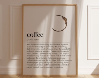 Coffee Definition Print: Coffee Bar Wall Art (Digital Download)