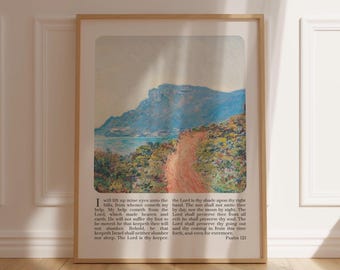 Scripture Wall Art Psalm 121 KJV Bible Verse Poster for Christians Vintage Wall Art Faith Gift For Her Him Christian Home Decor Psalm Sign
