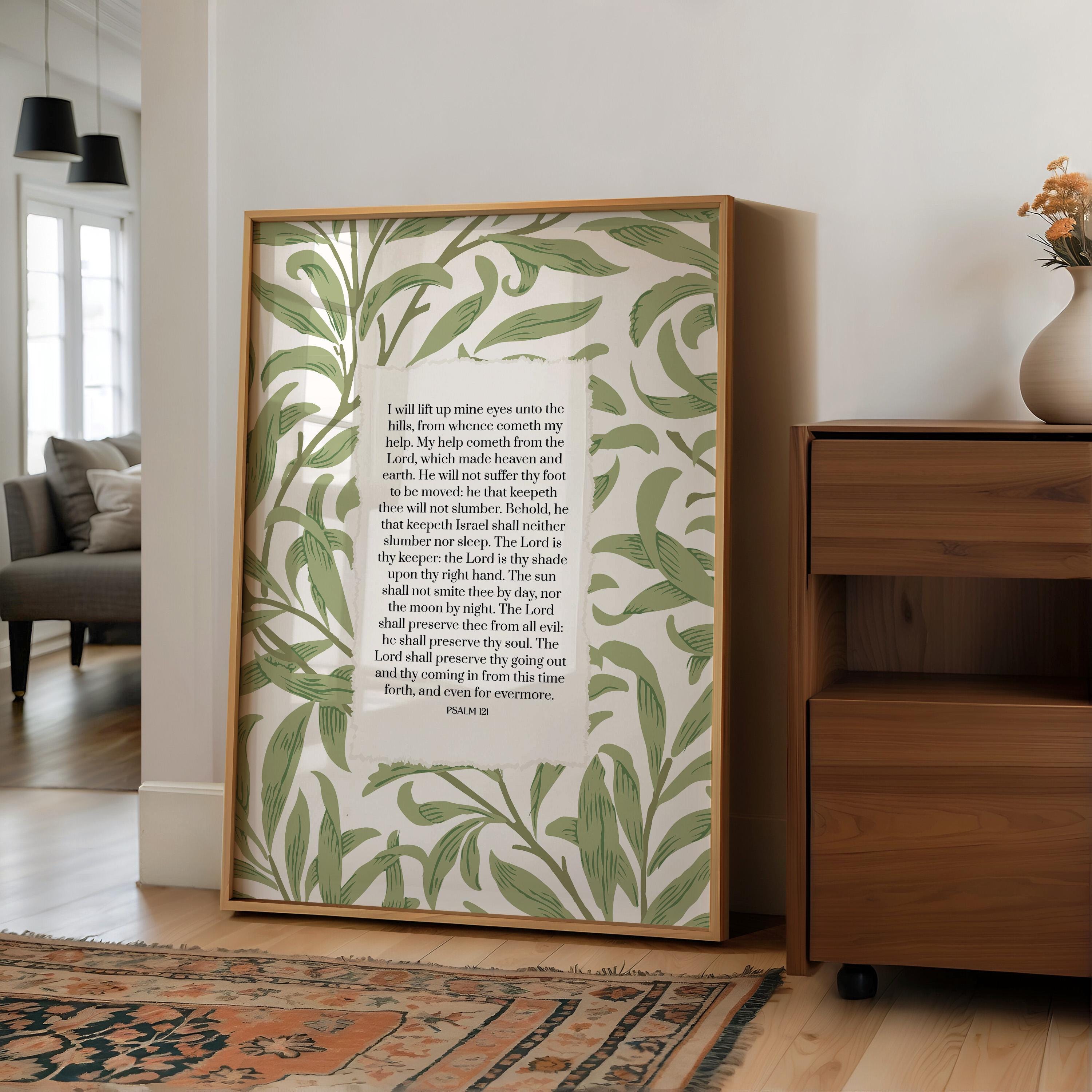 Psalm 121 Scripture Wall Art Printable Modern Christian Bible Verse ...