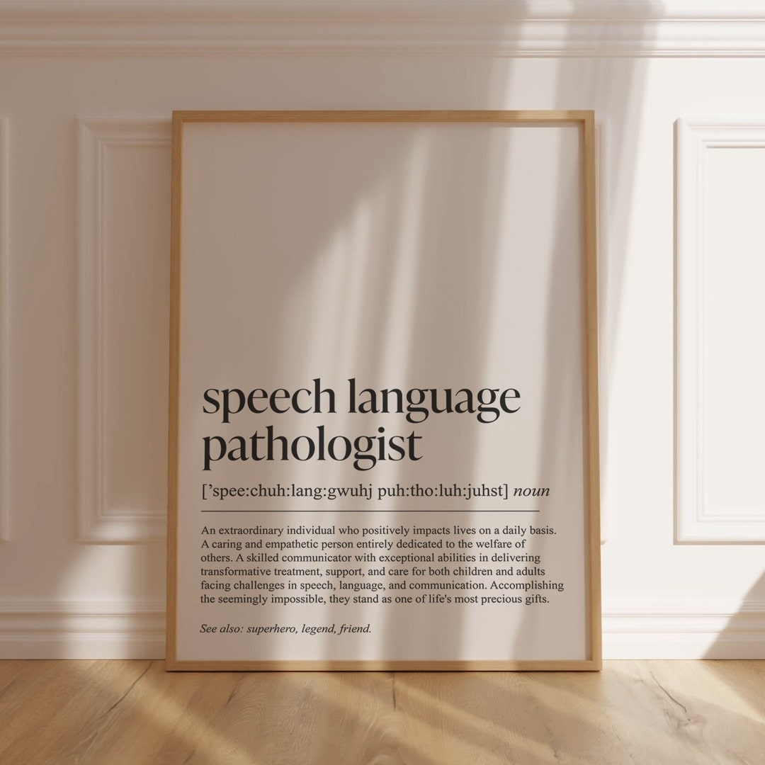 SLP Definition Art Print: Speech Language Pathologist Office Decor ...