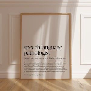 Speech Language Pathologist Definition Print SLP Dictionary Art for Office Decor Perfect Graduation Gift for Therapists SLP Classroom Art