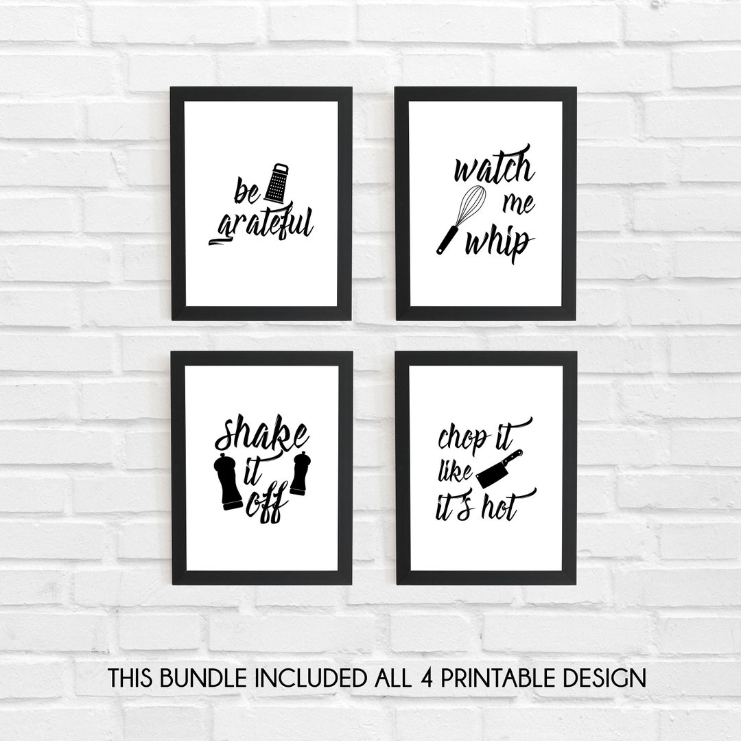 Kitchen Print Set of 4 PRINTABLES Kitchen Wall Art Kitchen - Etsy
