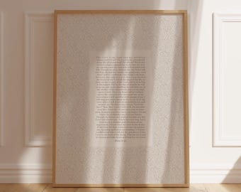 Scripture Wall Art Psalm 27 NIV Bible Verse Poster for Christians Vintage Wall Art Faith Gift For Her Him Christian Home Decor