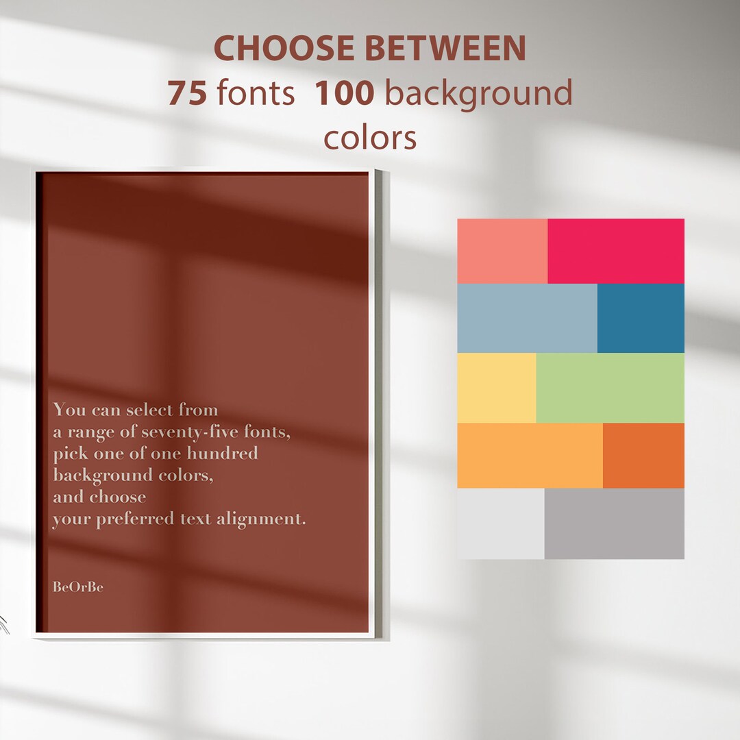 Custom Text Poster Custom Text Print Downloadable Custom Quote Print Custom Quote Poster