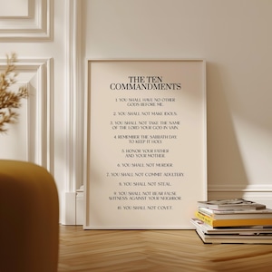 Ten Commandments Fancy Ten Commandments Wall Art Printable Bible Verse Scripture Decor ...