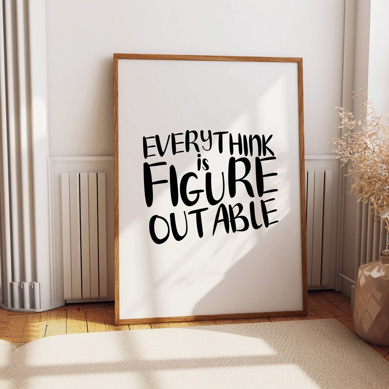 Everything is Figureoutable Printable Quote Poster Motivational Quote