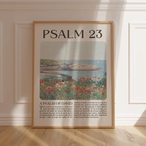 Psalm 23 ESV Scripture Wall Art Bible Verse Poster for Christians Vintage Wall Art Faith Gift For Her Him Christian Home Decor Psalm 23 Sign