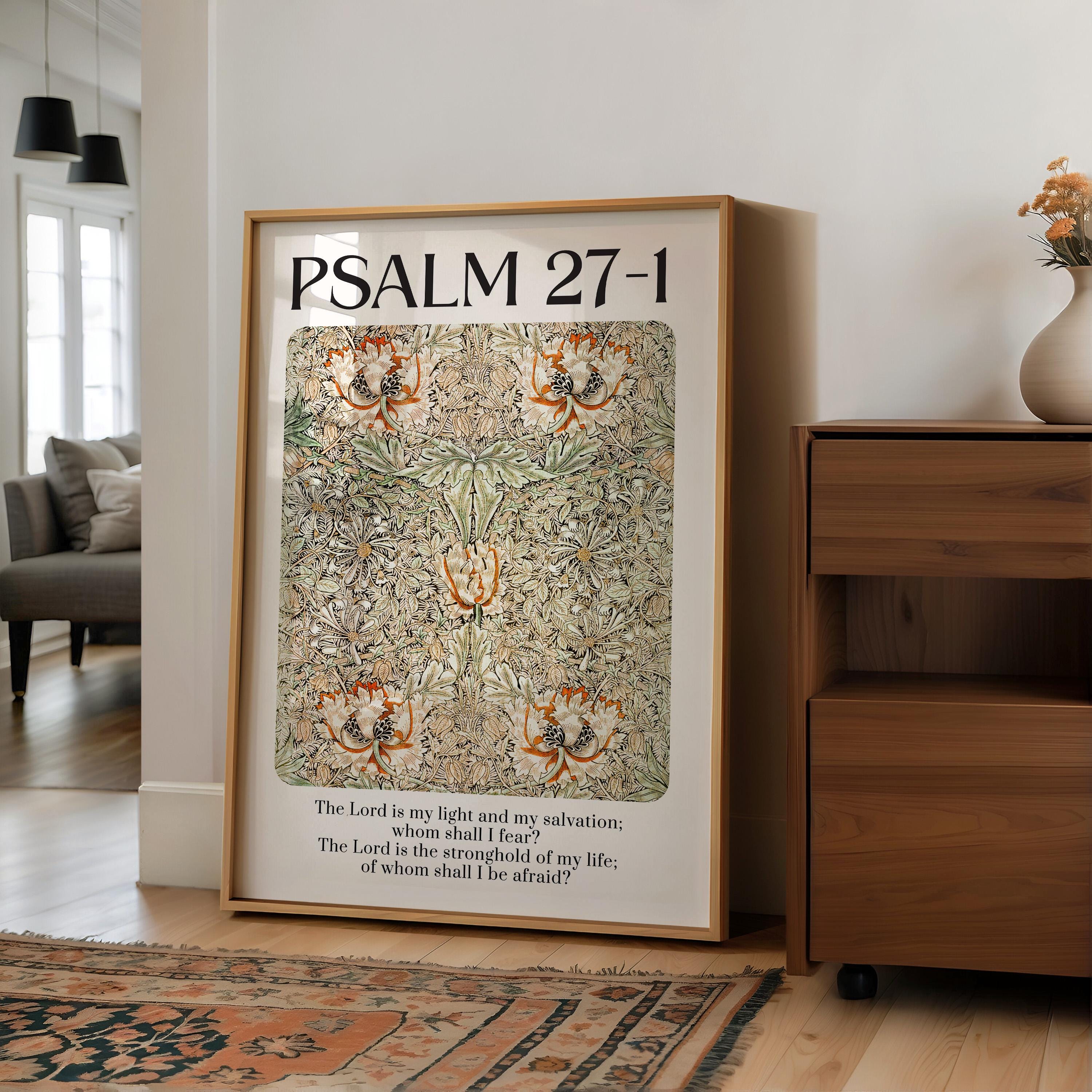Vintage Psalm 27:1 Scripture Wall Art Printable Bible Verse Poster for ...