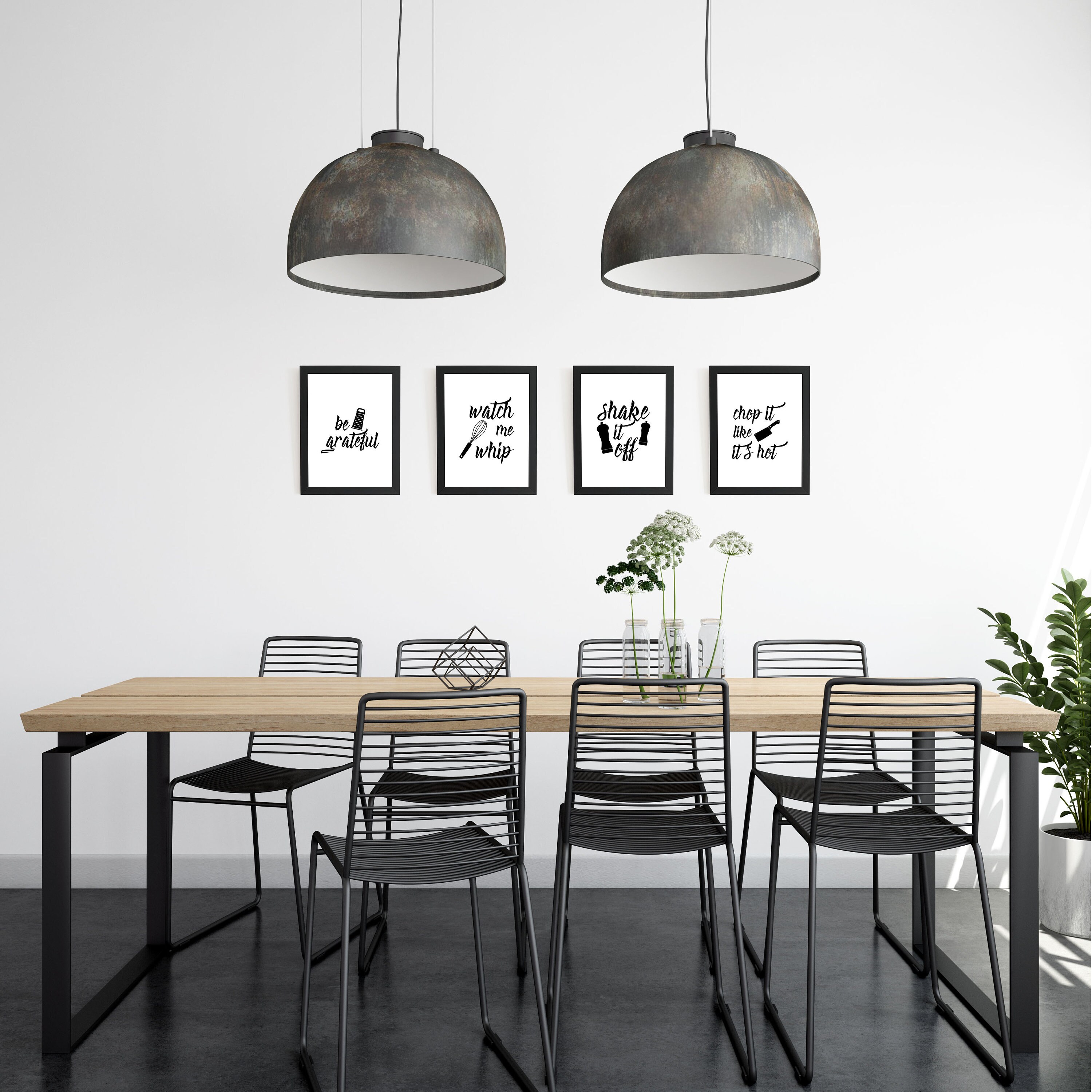 Kitchen Print Set of 4 PRINTABLES Kitchen Wall Art Kitchen Etsy