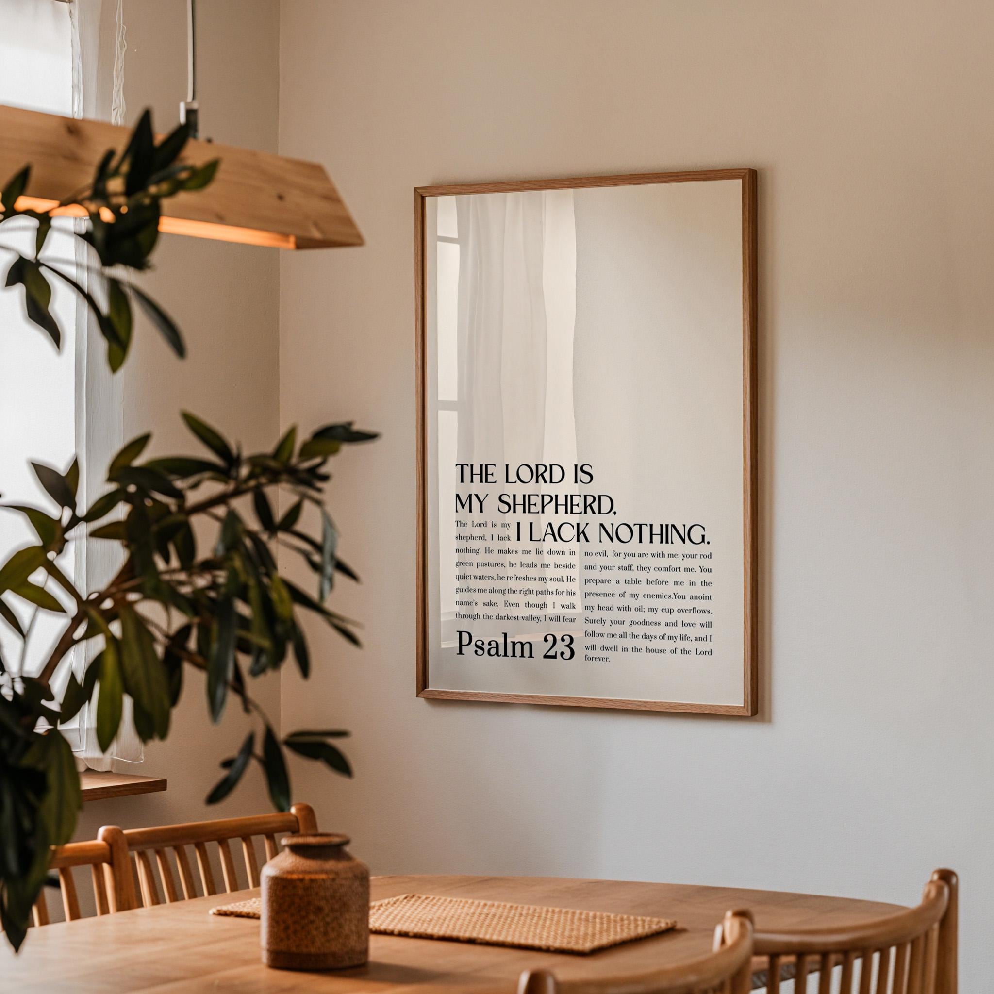 Psalm 23 Scripture Wall Art Minimalist Christian Poster Bible Verse ...