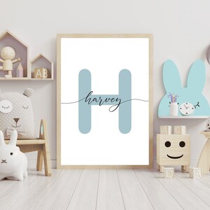 Custom Kids Wall Art With Modern Name Printable Art, Custom Nursery ...