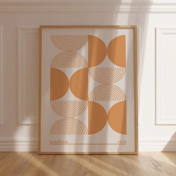 Bauhaus Poster Bauhaus Wall Art Print Abstract Minimalist Exhibition Poster Mid-Century Modern Geometric Wall Art Trendy Bauhaus Printable