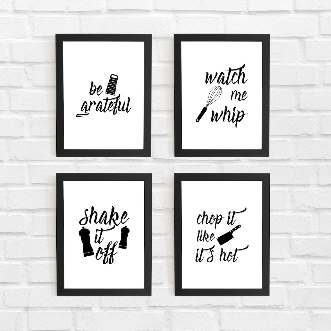 Kitchen Print Set of 4 PRINTABLES Kitchen Wall Art Kitchen Etsy