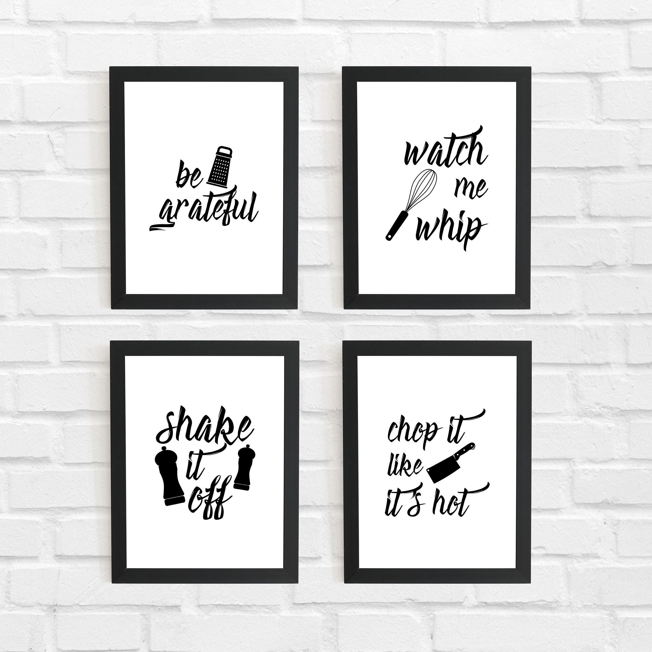 Kitchen Print Set of 4 PRINTABLES Kitchen Wall Art Kitchen - Etsy