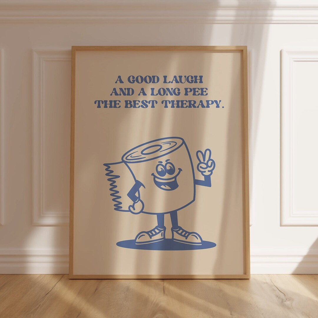 Retro Wall Art Toilet Paper Bathroom Decor Fun Wall Art Prints Trendy