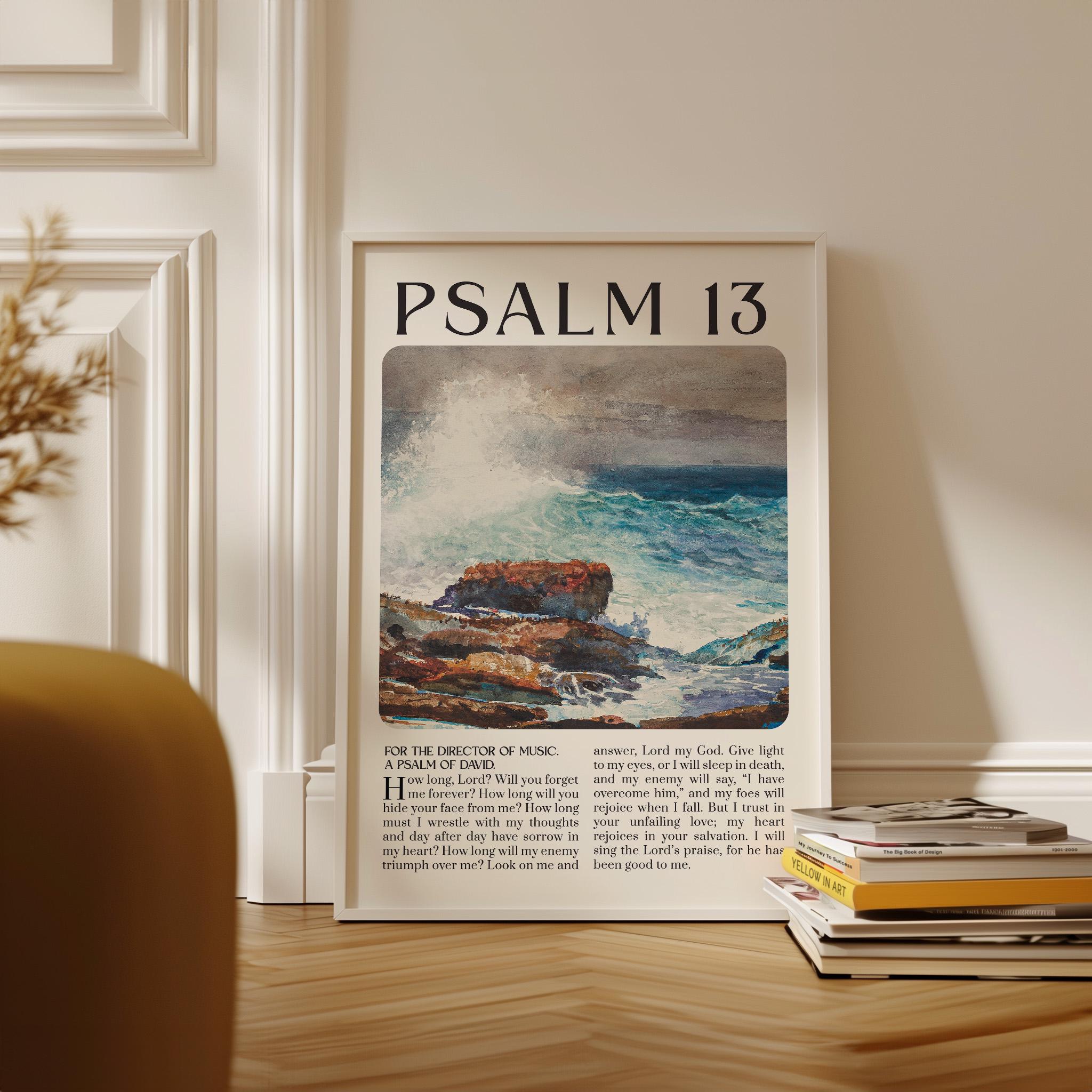 Vintage Psalm 13 Scripture Wall Art Printable Bible Verse Poster for ...